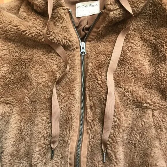 Free People We The Free Freya Fur Hoodie Teddy Jacket in Cinnamon Sprinkle - Picture 5 of 16